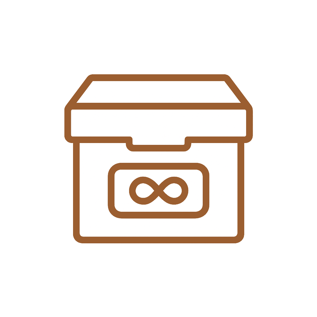 Archive box icon representing family archive